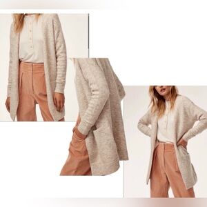 Aritzia Wilfred Free Aronson alpaca wool blend open-front cardigan in oatmeal XS